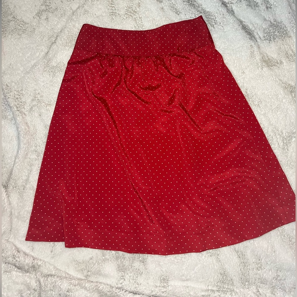 The Limited Red Polka Dot A-Line Skirt